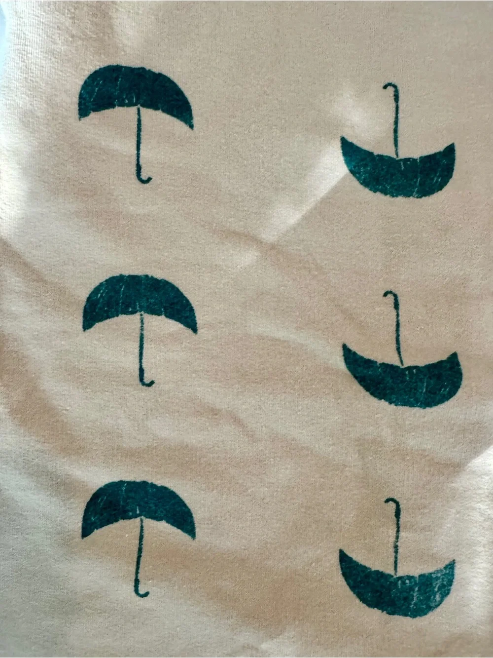 Bobo Choses Beige One-Piece with Teal Umbrella Print